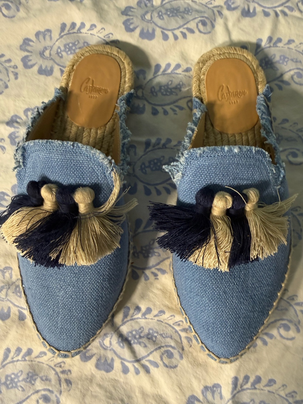Castaner Denim Chambray Espadrille Slides